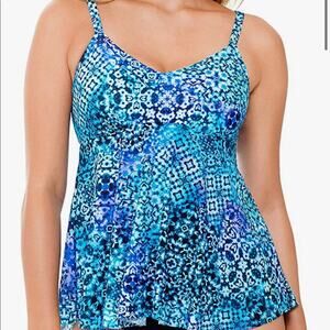 SWIM SOLUTIONS UNDERWIRE V-NECK TANKINI SWIM TOP